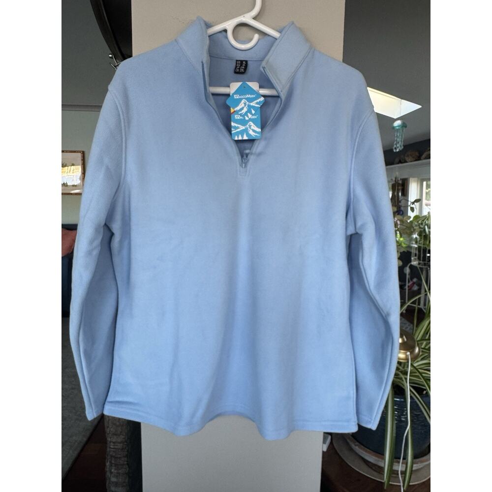 MAGCOMSEN Men's Fleece Pullover 1/4 Zip Light blue XL NWT